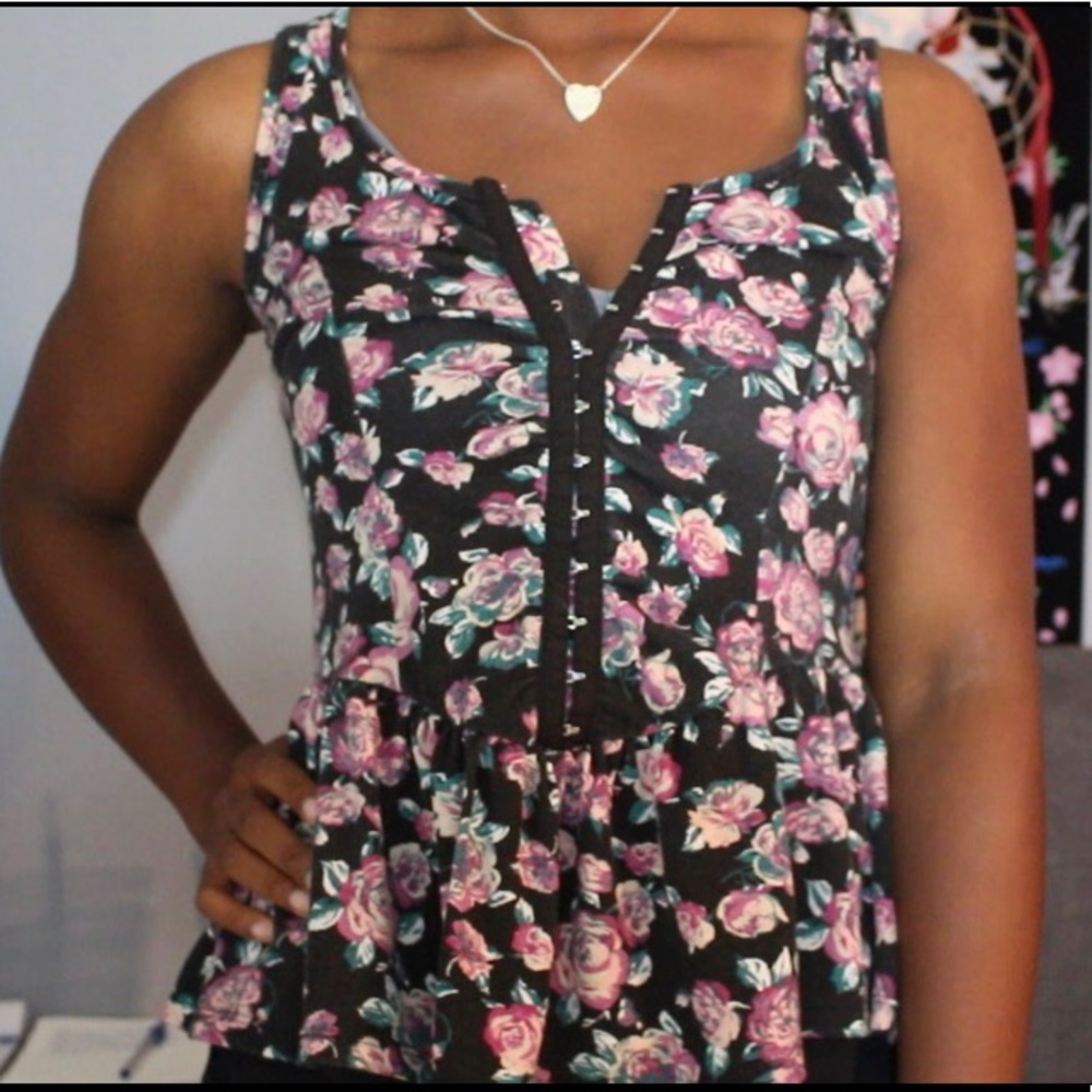 Floral Button Up Tank